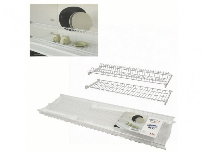 SCOLAPIATTI PER PENSILI CUCINA IN FILO FERRO PLASTIFICATO CM. 86 