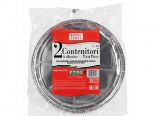 CONTENITORI VASCHETTE TEGLIE ALLUMINIO MONOUSO PIZZA MAXI X 2 PZ.