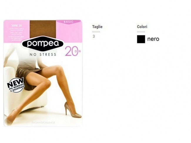 POMPEA COLLANT VANI 20 NERO TAGLIA 3 M