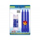 CANDELE TORCIGLIONE ATMOSFERA BLU SET 3 PZ.