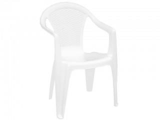 SEDIA RESINA CON BRACCIOLI KORA RATTAN BIANCA