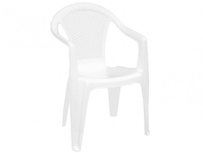 SEDIA RESINA CON BRACCIOLI KORA RATTAN BIANCA