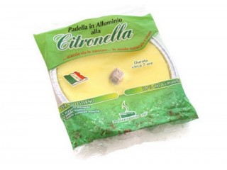 CANDELA CITRONELLA IN  VASSOIO ALLUMINIO CM. 17