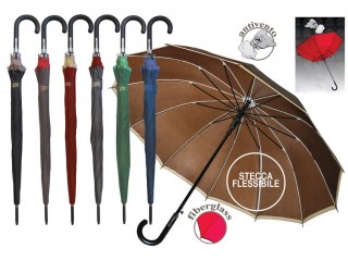 OMBRELLO PIANTINO UOMO DONNA AUTOMATICO 12 STECCHE CON BORDINO 2613