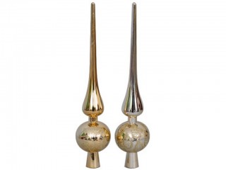 PUNTALE ALBERO METALLIZZATO GLITTERATO ORO