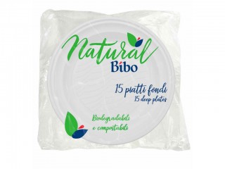 PIATTI MONOUSO BIO NATURAL BIBO 15 PZ. FONDI