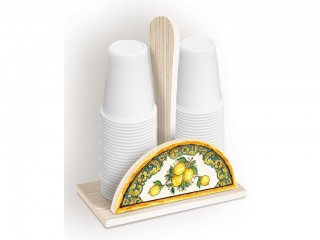 PORTABICCHIERI LEGNO WHITE LEMON LUPIA