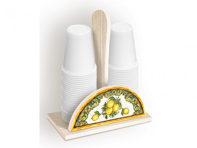 portabicchieri legno lupia