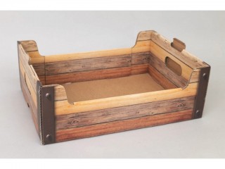 CASSETTA CARTONE EFFETTO LEGNO CM 42X29X14