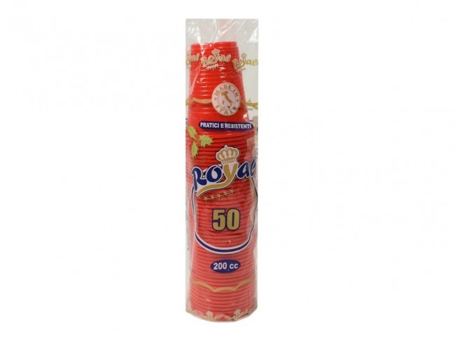 BICCHIERI MONOUSO ROYAL ROSSI CC. 200 X 50 PZ.