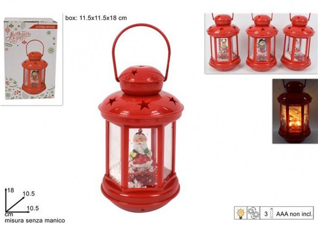 LANTERNA PLASTICA CON LUCE E MOVIMENTO NEVE CM 18