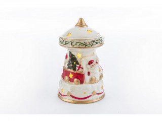 GIOSTRINA NATALE PORCELLANA LE STELLE C/LED CM. 9.5X15.5