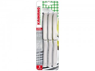COLTELLI KAIMANO TAVOLA PUNTA DENTATA 6 PZ. BIANCO