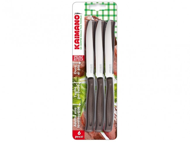COLTELLI KAIMANO BISTECCA 6 PZ. MARRONE