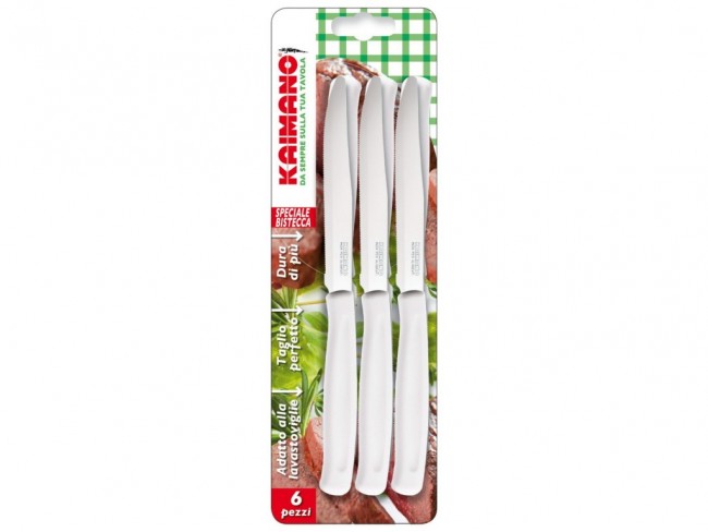 COLTELLI KAIMANO BISTECCA 6 PZ. BIANCO