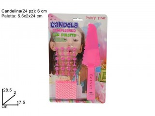 CANDELINE CANDELE COMPLEANNO CON PALETTA ROSA