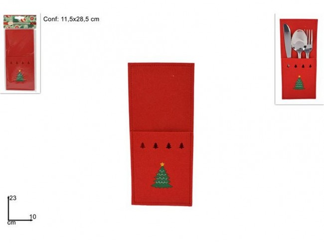 PORTAPOSATE FELTRO ROSSO CON ALBERO