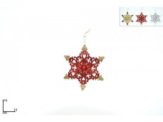 APPENDINO DECORATIVO FIOCCO DI NEVE GLITTERATO