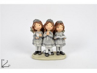 ANGELI CON CORONA GRIGIO GLITTER CM. 14