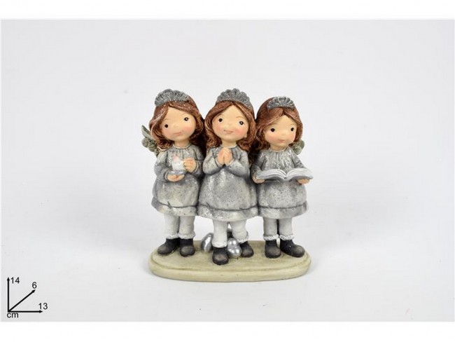 angeli con corona grigia glitter