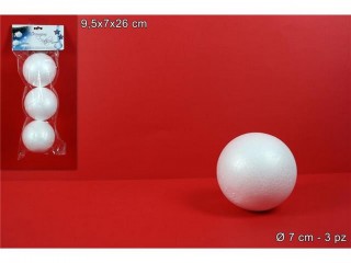 PALLINA POLISTIROLO 7 CM. SET 3 PZ.