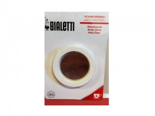RICAMBI ORIGINALI BIALETTI 3 GUARNIZIONI+PIASTRINA TZ. 6
