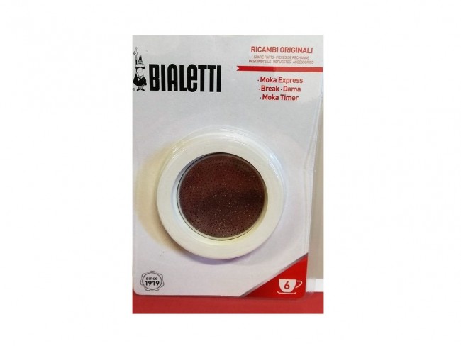 RICAMBI ORIGINALI BIALETTI 3 GUARNIZIONI+PIASTRINA TZ. 6