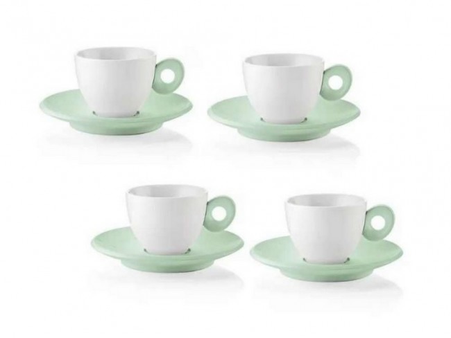TAZZINE CAFFE' CON PIATTINO GUZZINI EVERYDAY SET 4 PZ.