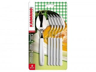 POSATE KAIMANO CUCCHIAI TAVOLA 6 PZ. BIANCO