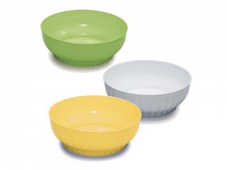 INSALATIERA PLASTICA COSTOLATA CM. 30 BIANCO/COLOR
