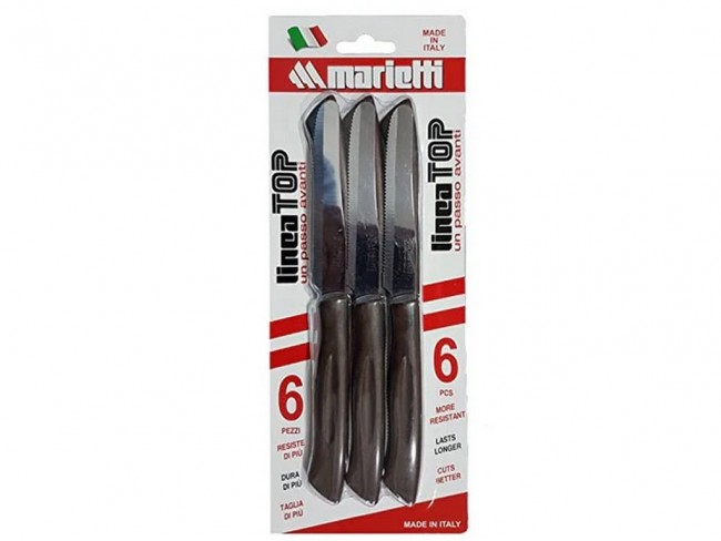 COLTELLI MARIETTI TAVOLA DENTATI TOP 6 PZ MARRONE