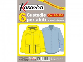 BUSTA COPRIABITI SALVA ABITI 6 PZ. CM. 65X100
