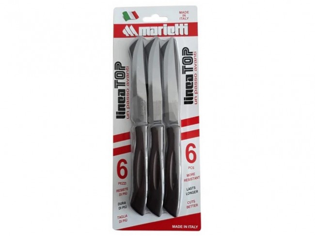 COLTELLI MARIETTI BISTECCA TOP 6 PZ MARRONE