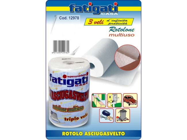 CARTA CUCINA ROTOLO ASCIUGASVELTO FORZA 10 MT. 50