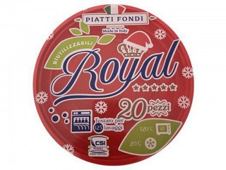 PIATTI PLASTICA RIUTILIZZABILI ROYAL ROSSI 20 PZ FONDI