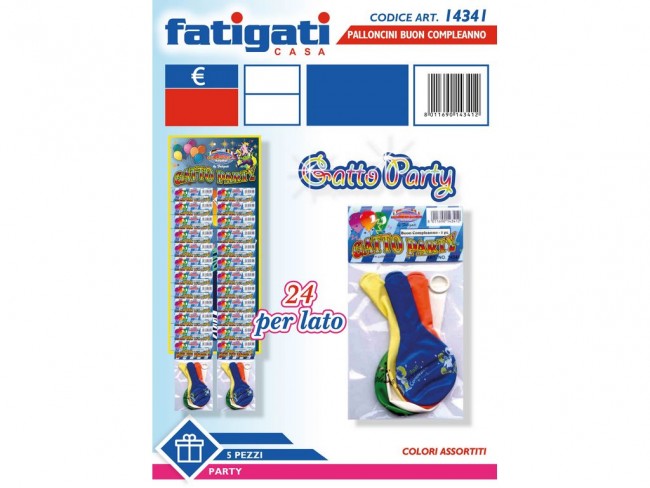 GIOCO PALLONCINI BUON COMPLEANNO 5 PZ.