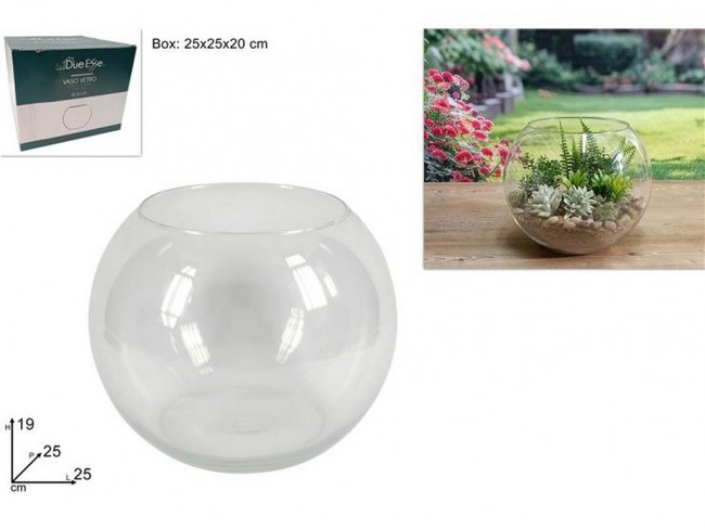 VASO FIORI DUE ESSE VETRO PALLA CM 25