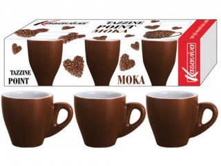 TAZZINE CAFFE' SENZA PIATTINO KASAVIVA TIPO BAR POINT MARRONI X 3