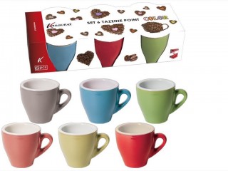 TAZZINE CAFFE' SENZA PIATTINO KASAVIVA TIPO BAR POINT MULTICOLOR X 6