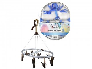STENDIPANNI APPENDINO ALLUMINIO OVALE CON 15 PINZE