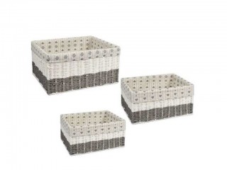CESTA TIPO VIMINI INTRECCIATA GREY KASAVIVA CM. 26X19X12