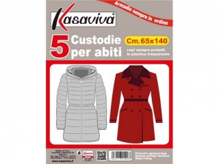 BUSTA COPRIABITI SALVA ABITI 5 PZ CM. 65X140