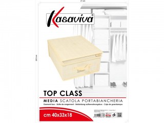 SCATOLA BIANCHERIA KASAVIVA TOP CLASS MEDIA BEIGE CM. 40X33X18