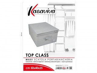 SCATOLA BIANCHERIA KASAVIVA TOP CLASS MAXI GRIGIO CM. 50X40X25
