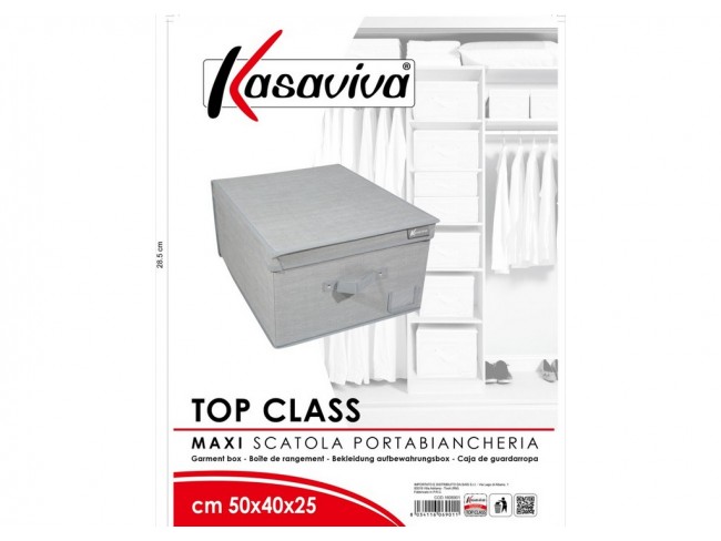 SCATOLA BIANCHERIA KASAVIVA TOP CLASS MAXI GRIGIO CM. 50X40X25