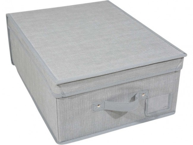 SCATOLA BIANCHERIA KASAVIVA TOP CLASS MAXI GRIGIO BASSA CM. 50X40X15