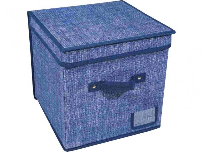 SCATOLA BIANCHERIA KASAVIVA TOP CLASS CUBO BLU CM. 30X30X30