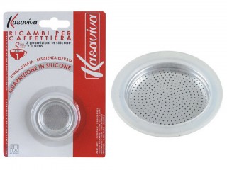 RICAMBI KASAVIVA 3 GUARNIZIONI SILICONE+PIASTRINA TZ. 1