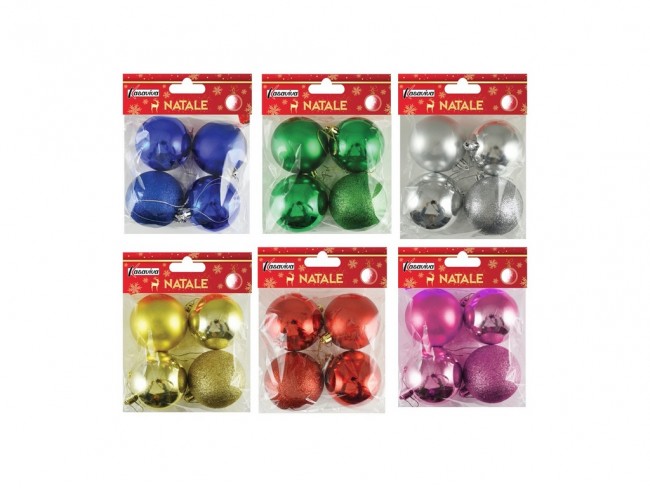 PALLINE CM. 7 COLORI ASSORTITI SET 4 PZ.