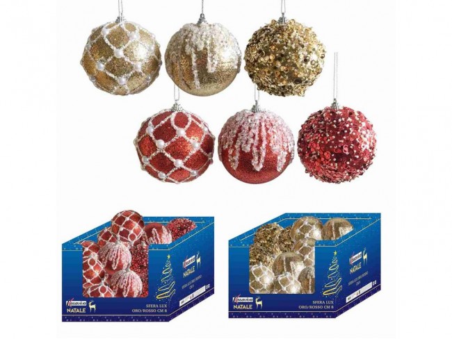 PALLINA LUX CM. 8 ORO/ROSSO